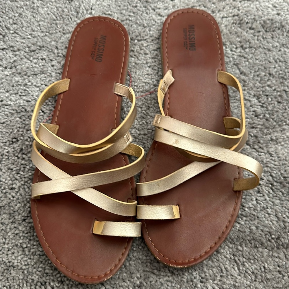 Gold strappy sandals